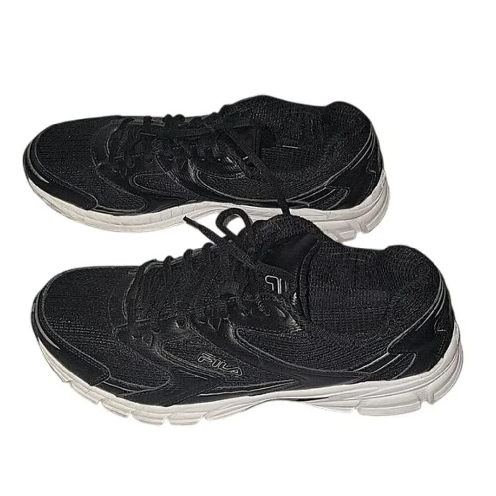 Fila Black & White Mens Athletic Running Shoes‎ Size 11 walking running workout